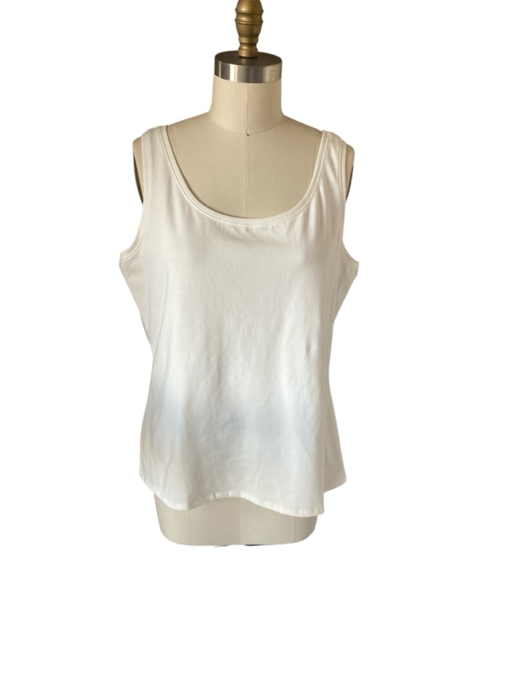 NIC+ZOE White Scoop Neck heavy cotton Tank Top, Sz XL